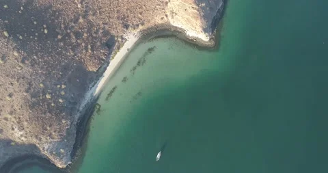 Aerial view looking down on Baja conception Stock Footage 171147362