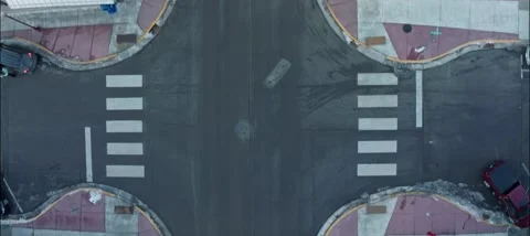 Aerial View Looking Down On Highway 35 Downtown Hudson Wisconsin In Winter Stock Footage 229761188