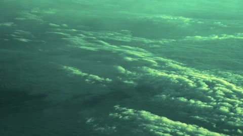 AERIAL VIEW: Looking down at layered clouds and atmosphere from above Stock Footage 343863928