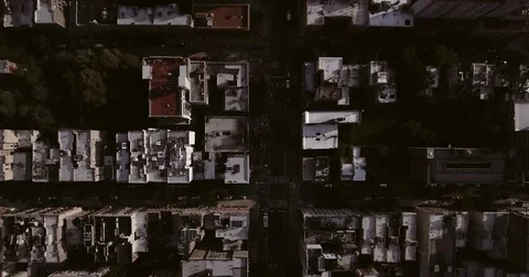 Aerial view looking down on New York City streets. New York. USA. Shot in 4K. Stock Footage 77803886