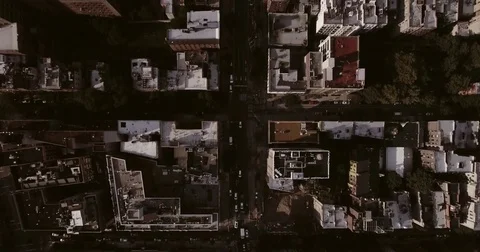Aerial view looking down on New York City streets. New York. USA. Shot in 4K. Stock Footage 77804219