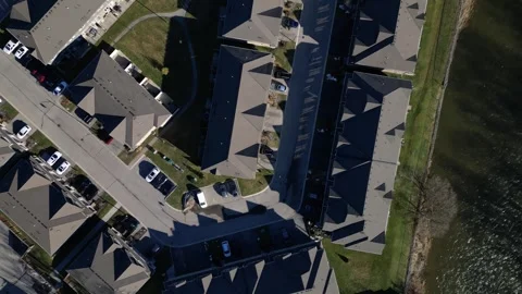 Aerial View Looking Down at Newly Built Condominiums in Paris Ontario Canada Stock Footage 314202271