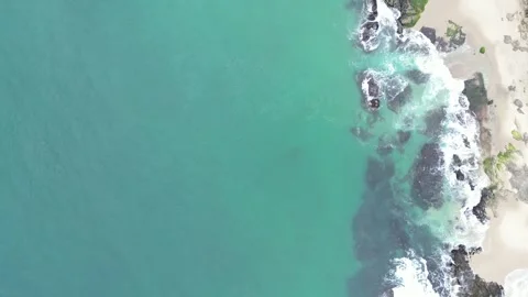 Aerial View Looking Down over Ocean Coast Stock-Footage 246409419