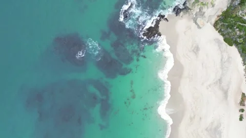 Aerial View Looking Down over Ocean Coast Vídeo Stock 246409714