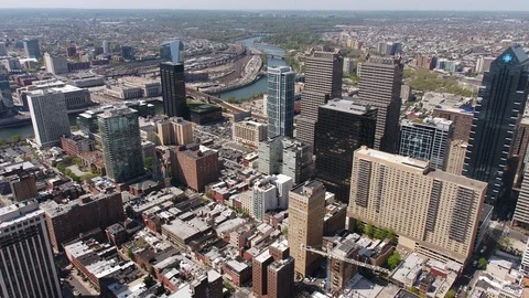 Aerial view looking down on rittenhouse square philadelphia 4k Stock Footage 127405793