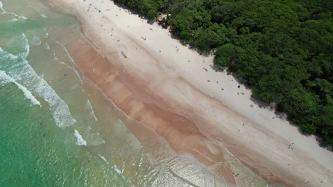 Aerial View Lopes Mendes Beach Ilha Grande Brazil Tranquil Ocean Waves Vídeos de archivo 336255910