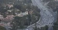 Aerial View of Los Angeles City Cars Traffic Congestion on Crowded Freeway Day 4k or 4k+ Resolution