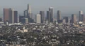 Aerial View Los Angeles Downtown Skyline Commercial Area High Rise Office Towers HD Footage