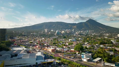 Aerial View Of Los Proceres Boulevard In San Salvador Stock Footage 147059613