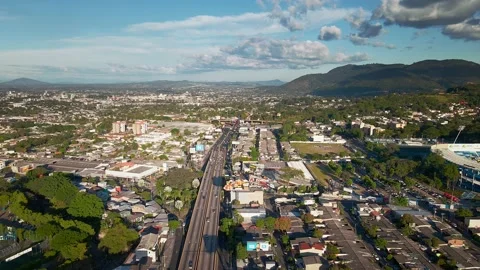 Aerial View Of Los Proceres Boulevard In San Salvador Stock Footage 147140888
