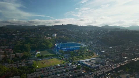 Aerial View Of Los Proceres Boulevard In San Salvador Stock Footage 147208722
