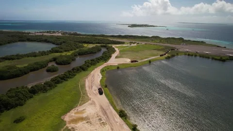 Aerial view of Los Roques archipelago in Venezuela. Stock Footage 346611881