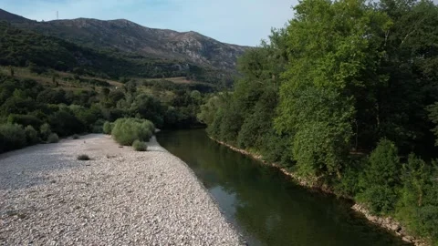 Aerial view of a low level river 397 Stock Footage 311019550
