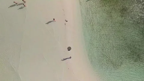 Aerial View of Luli Sand Bar and Coral Reefs in Port Barton, Palawan Video stock 344297624