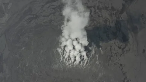 Aerial view of Lumpur Lapindo mud volcano in Indonesia. Stock Footage 340631410