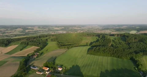 Aerial view of lush green fields and forests, Germany. Vídeos de archivo 333106998