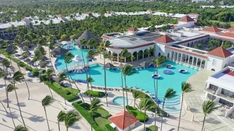 Aerial view of luxury Paradisus Palma Re... | Stock Video | Pond5