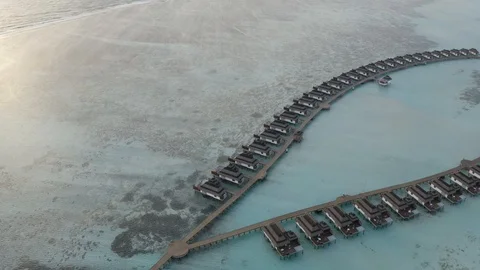 Aerial View of Luxury Resort in the Maldives Stock Footage