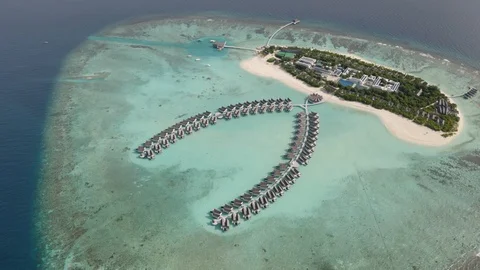 Aerial View of Luxury Resort in the Maldives Stock Footage 127169953