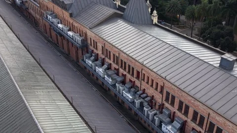 Aerial View of Luz Train Station in Sao Paulo Brazil Stock Footage 336276014