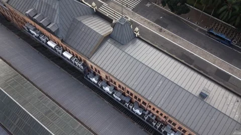 Aerial View of Luz Train Station in Sao Paulo Brazil Stock Footage 336276018