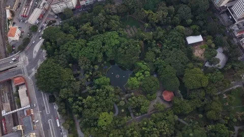 Aerial View of Luz Train Station in Sao Paulo Brazil Stock Footage 336276073