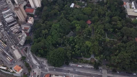 Aerial View of Luz Train Station in Sao Paulo Brazil Stock Footage 336276088
