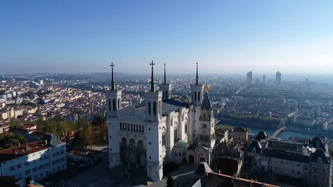 Aerial view of Lyon Stock Footage 98232154