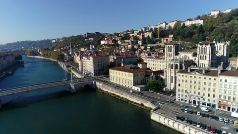 Aerial view of Lyon Stock-Footage 98232216