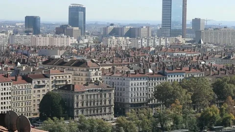 Aerial view of Lyon Stock Footage 137420176