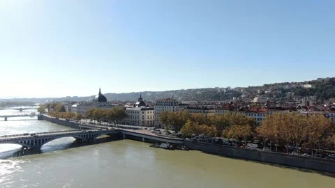 Aerial view of Lyon in october by drone 04 Stock-Footage 263904053