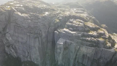 Aerial view of Lysefjord between steep cliffs Stock Footage 345168006