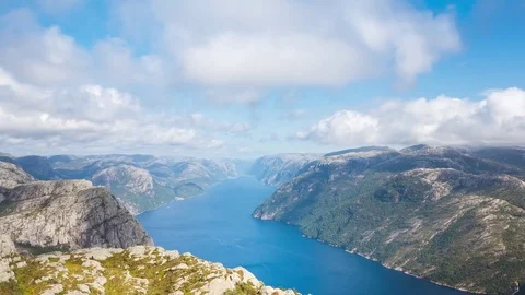 Aerial view of the Lysefjord Stock Footage