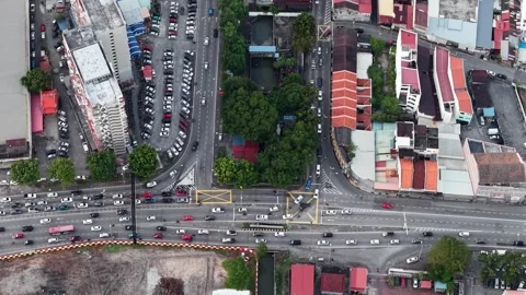Aerial View Macallum Urban Intersection and Residential Flats Video stock 332154174