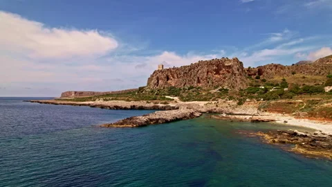 Aerial view of Macari beach. Sicily Italy Stock Footage 247671508