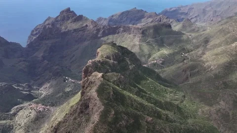Aerial view of Macizo de Teno, Tenerife, Canary Islands, Spain Stock Footage 301724554