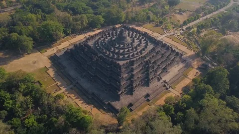 Aerial view of Magelang, Java Central, Indonesia Stock Footage 126143994