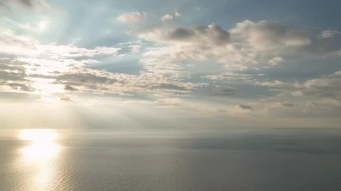 Aerial View: A magical seaside view with crystal-clear water and a pristine Stock Footage 296026318