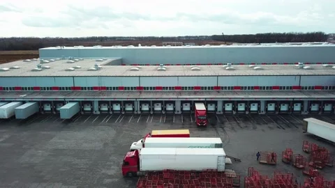 Aerial view of mail delivery terminal Video stock 146590689