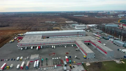 Aerial view of mail delivery terminal Stock Footage 148280308