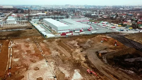 Aerial view of mail delivery terminal Stock-Footage 220092820