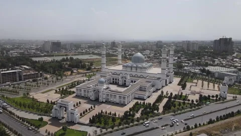 Aerial view on the main Cathedral Mosque Stock Footage 259911178