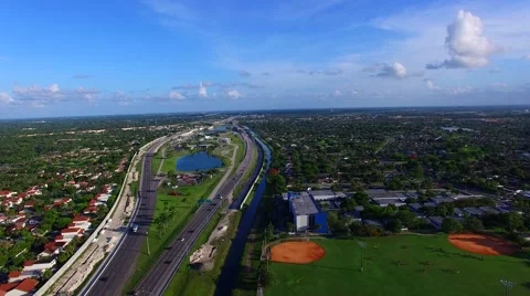 AERIAL - View of a Main Highway  Stock Footage 64993942