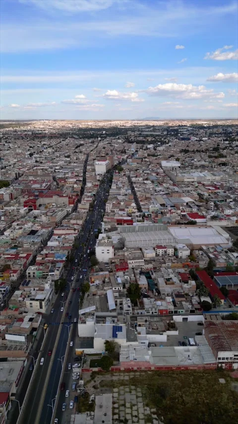 Aerial view of a main thoroughfare in downtown Aguascalientes, Mexico Stock-Footage 342089761