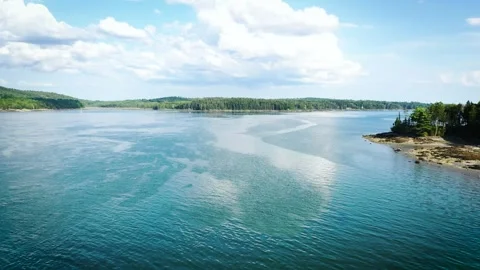 Aerial View of Maine's Tidal Falls Video stock 243770992