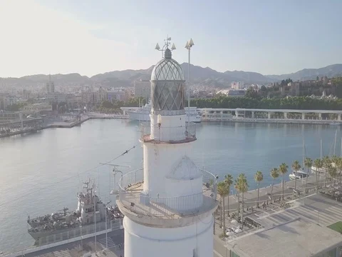 Aerial view of Malaga beacon 스톡 동영상 82068893