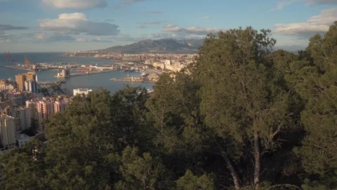 Aerial view of Malaga Stock Footage