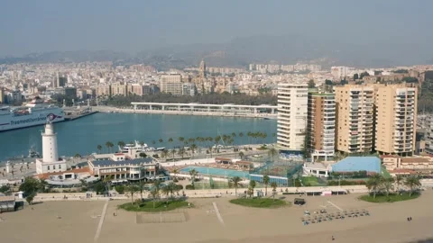 Aerial view of Malaga Stock Footage 145068382