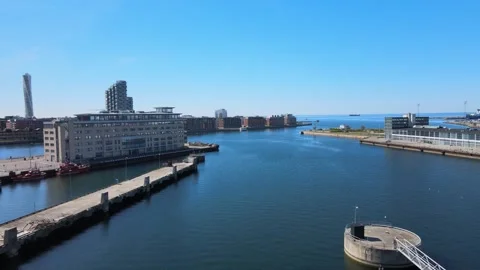 Aerial View of Malmö Coastline Видео 336660712