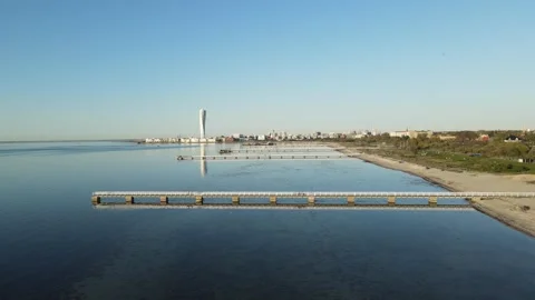Aerial View of Malmö Coastline Stock Footage 336660731